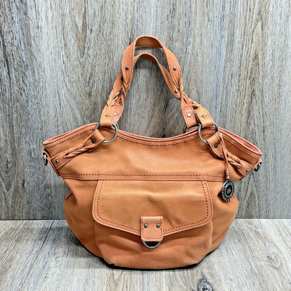 The Sak Hobo 100% Leather Bag Light Amber Buttery Soft No Crossbody Strap